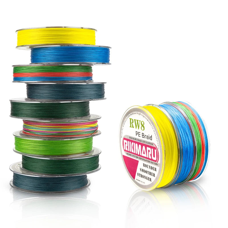 Rikimaru RW8 X8 Strand PE 200m  Braid Line  High Strength OEM Customized for Big Game Fishing for Saltwater Premium Quality