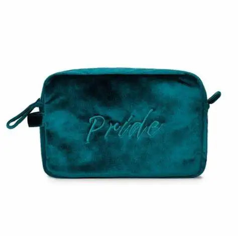 Personalized Velvet Cosmetic Bag Gift Toiletry Striped Travelling Bag Cosmetic Travel Pouch Bag