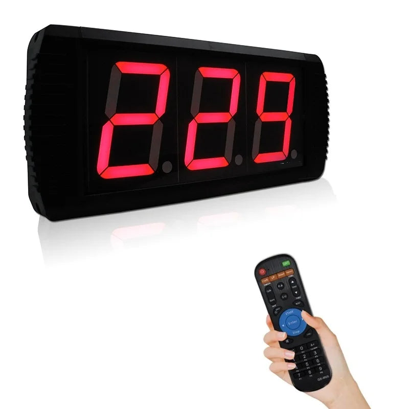 Large 4 Inch 7 Segment Display LED 0-999 Range Countrp Tally Counter Digital Countdown Timer with Remote Control