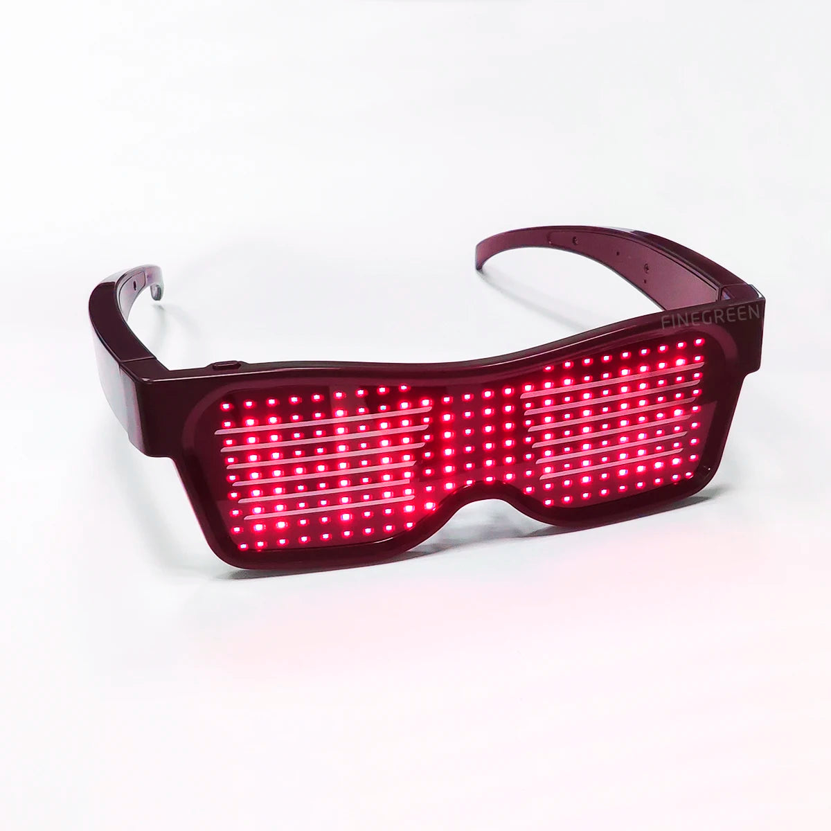 APP Controlled LED Emitting Glasses with Six Colors DIY Animation Effect for Graduation Ramadan Diwali