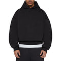 Custom Logo Designer Brand 450 Gsm Oversize Black Blank Hoodie Heavy Cotton No String Pullover Men Hoodie