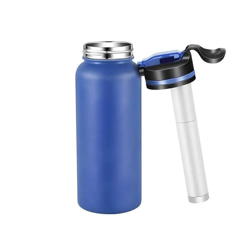 Outdoor Travel Camping Stainless Steel Portable Insulated Water Bottle Direct Drinking Feature Water Purifier Bottle with Filter