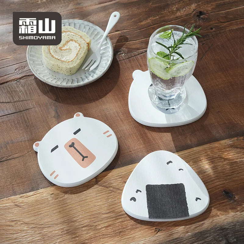 SHIMOYAMA Eco-friendly Non-Slip Heat Resistant Cup Mat Quick Dry Diatomite Coaster for Tabletop Protection for Restaurants