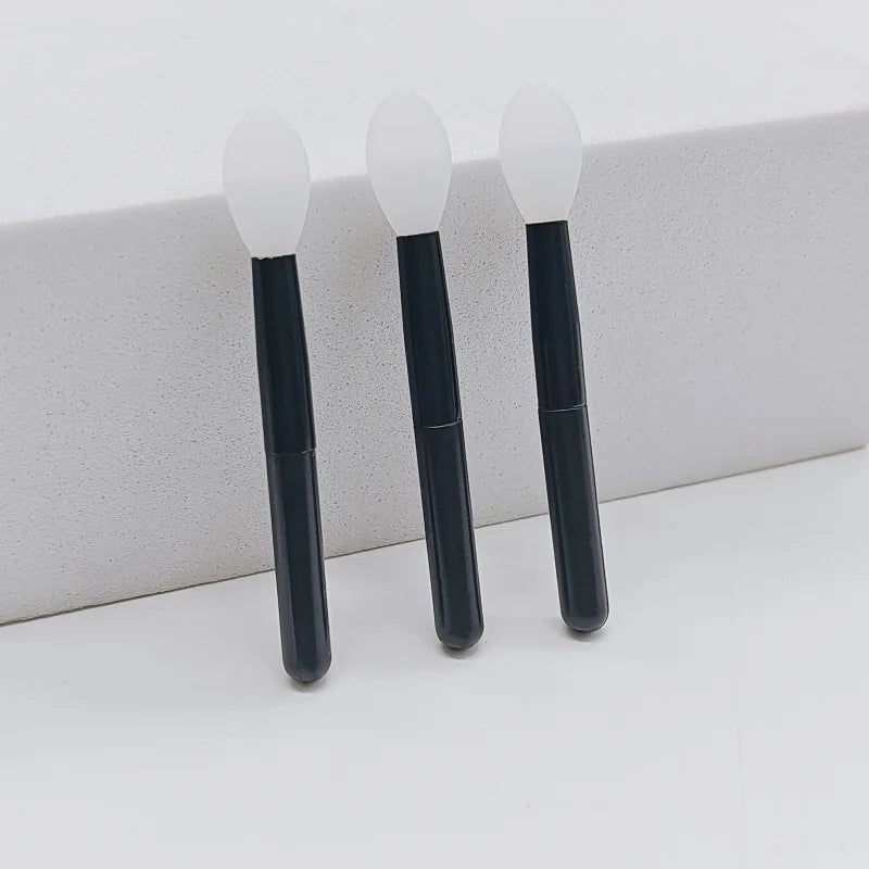 Wholesale Matt Black Mini Silicone Lip Brush Lipstick Lip Gloss Applicator Brushes Soft Lip Care Makeup Brushes