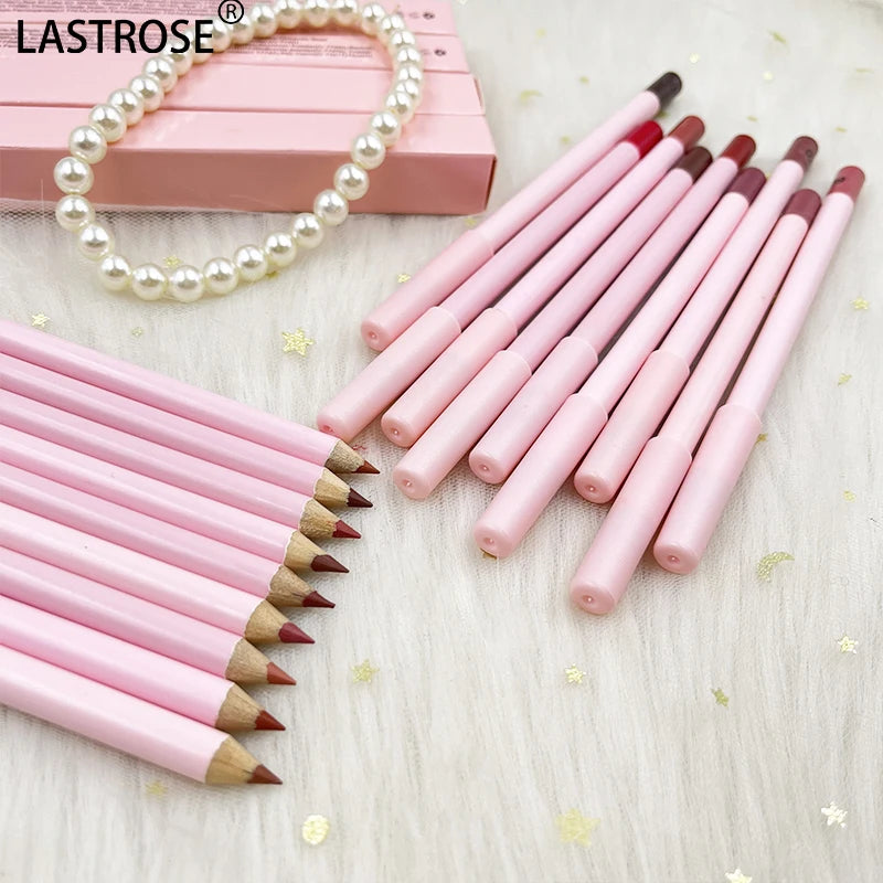 24 Colors Matte Long Lasting Vegan Nude Lip Liner Pencils Creamy Brown Pink Lipliners With Box Private Label Lipliner
