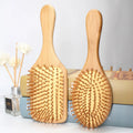Factory Outlet Custom Logo Bamboo Hair Comb Eco-friendly Wood Paddle Styling Ionic Nylon Bristles for Massage Detangling Laser