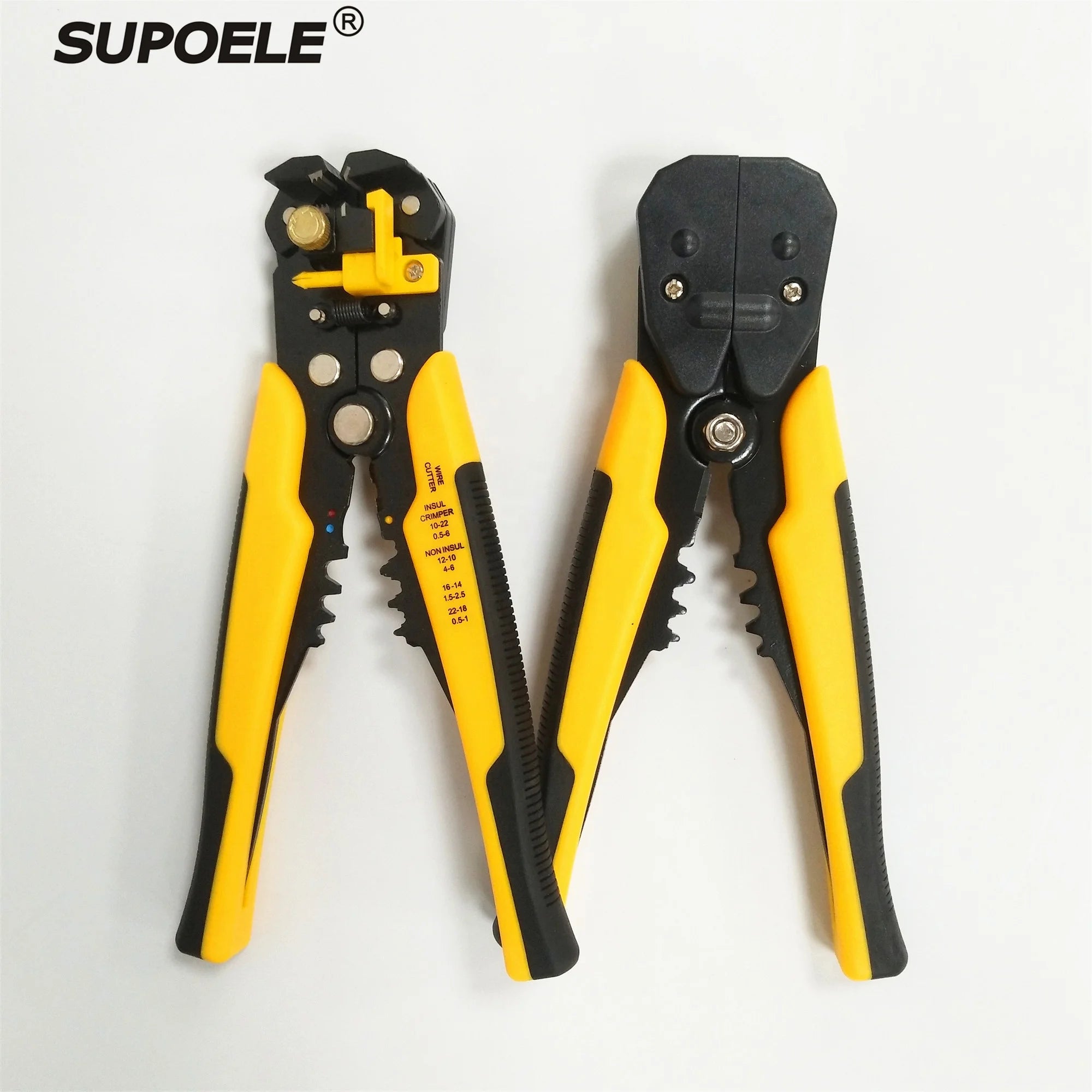 SUPOELE HS-D1 Industrial Grade 5-in-1 Auto Wire Stripper Crimper Cable Cutter Multifunctional Pliers 8-Inch 0.2-6.0mm Manual