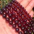 Wholesale 15 Inch Dark Red Chalcedony Jade Stone Beads 6/8/10/12MM Loose for DIY Bracelet Necklace