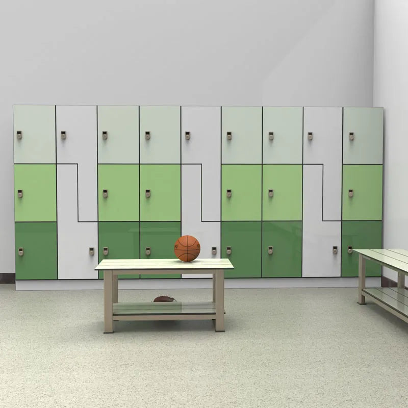 Large Capacity Steel Athletic Lockers With Bench Easy to Install Waterproof Gym Changing Room Safe Digital Lock Locker MegaBDM