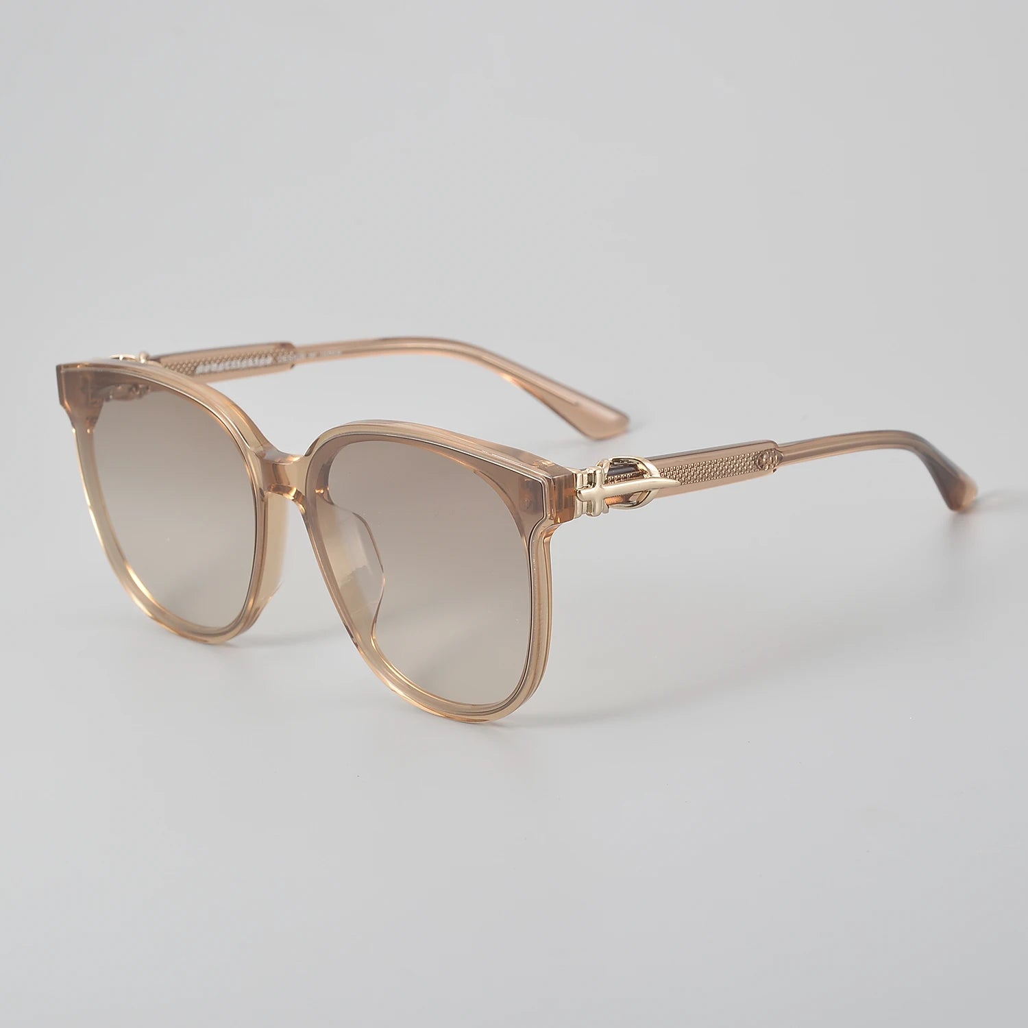 2024 Exquisite Retro Acetate Oval Frame Gradient Brown Sunglasses Gray Fashionable Colored Glasses for Adults with Private Label
