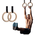 FDFIT Heavy Duty Fitness Workout Pull Ups and Dips Exercise Gym Wooden Gymnastic Rings with Adjustable Straps