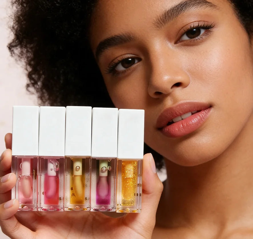 Wholesale Vegan and Waterproof Liquid Lip Gloss Moisturizing Clear Lip Balm with Custom Logo Flavor Lip Oil Color