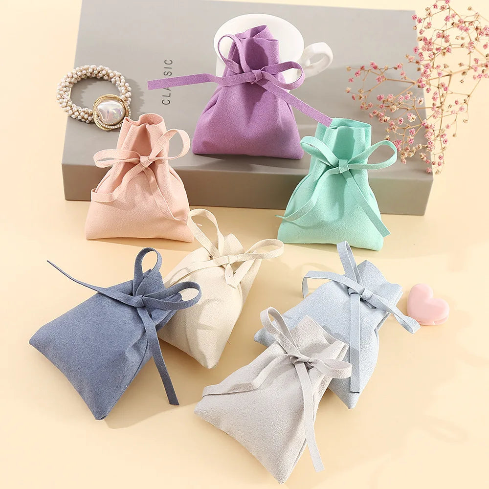 Factory Wholesale Super Fiber Beam Mouth Jewelry Bag Jewelry Packaging Storage Bag Necklace Earring Scratch-Resistant Gift Bag