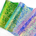 Laser PVC Translucent Plastic Vinyl Film Wrinkle Embossing PVC Faux Artificial Leather Fabric for Waterproof Cosmetic Bags/Mats