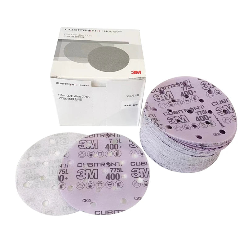 3M 775L Film Disc 6 Inch 17 Hole Sanding Discs 80-400 Grit Wet Dry Sandpaper Hook Loop for Random Orbital Sander 150mm Abrasives