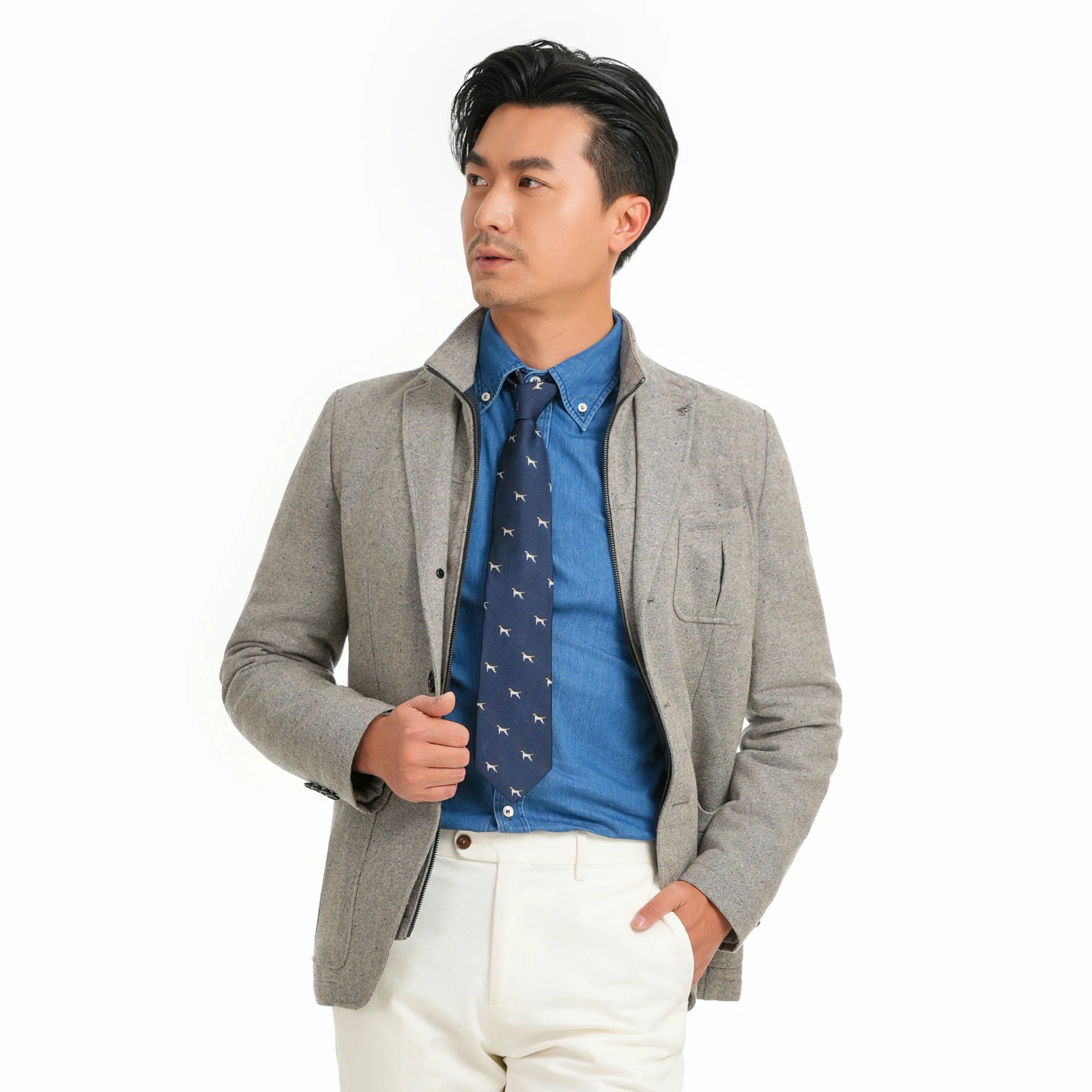 Bosha 2024 Men's Custom Business Casual Blazer Single Breasted Formal Jacket Breathable and Anti-Wrinkle