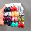 New Designer Bohemian Luxury Gold 3 Pairs/Set Colorful Marble Fashion Water Drop Stud Earrings Set for Women