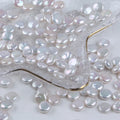 AAA 9-10mm Natural White Coin Shape Loose Pearls Freshwater for Jewelry Making