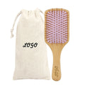 Custom Colorful Air Cushion Bamboo Bristle Paddle Brush Natural Rubber Detangling Scalp Massage Natural Wooden Bamboo Hairbrush