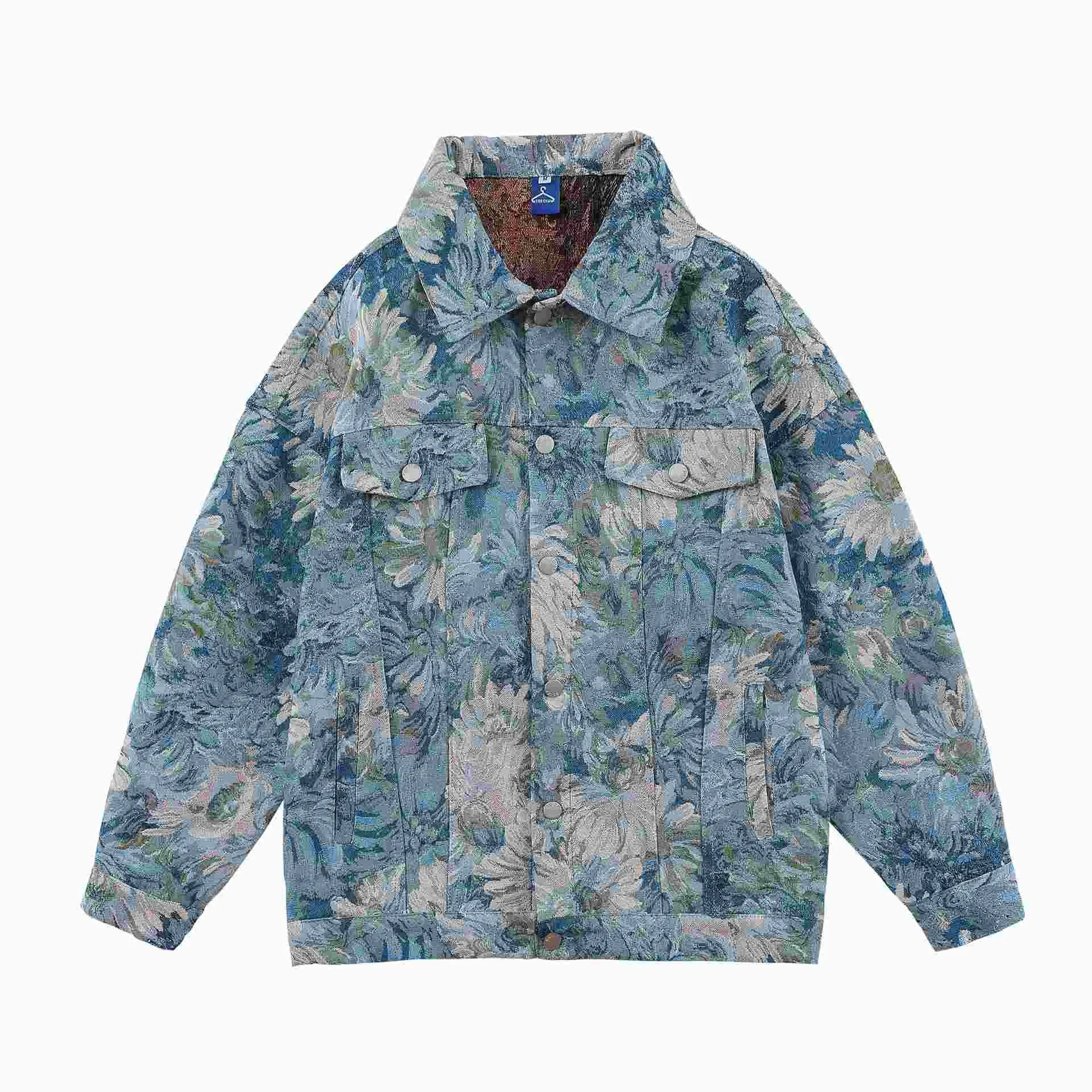 Retro Striped Blouson Jacket for Men Windproof Waterproof Eco-Friendly Casual Regular Fit Long Sleeves Spring Autumn