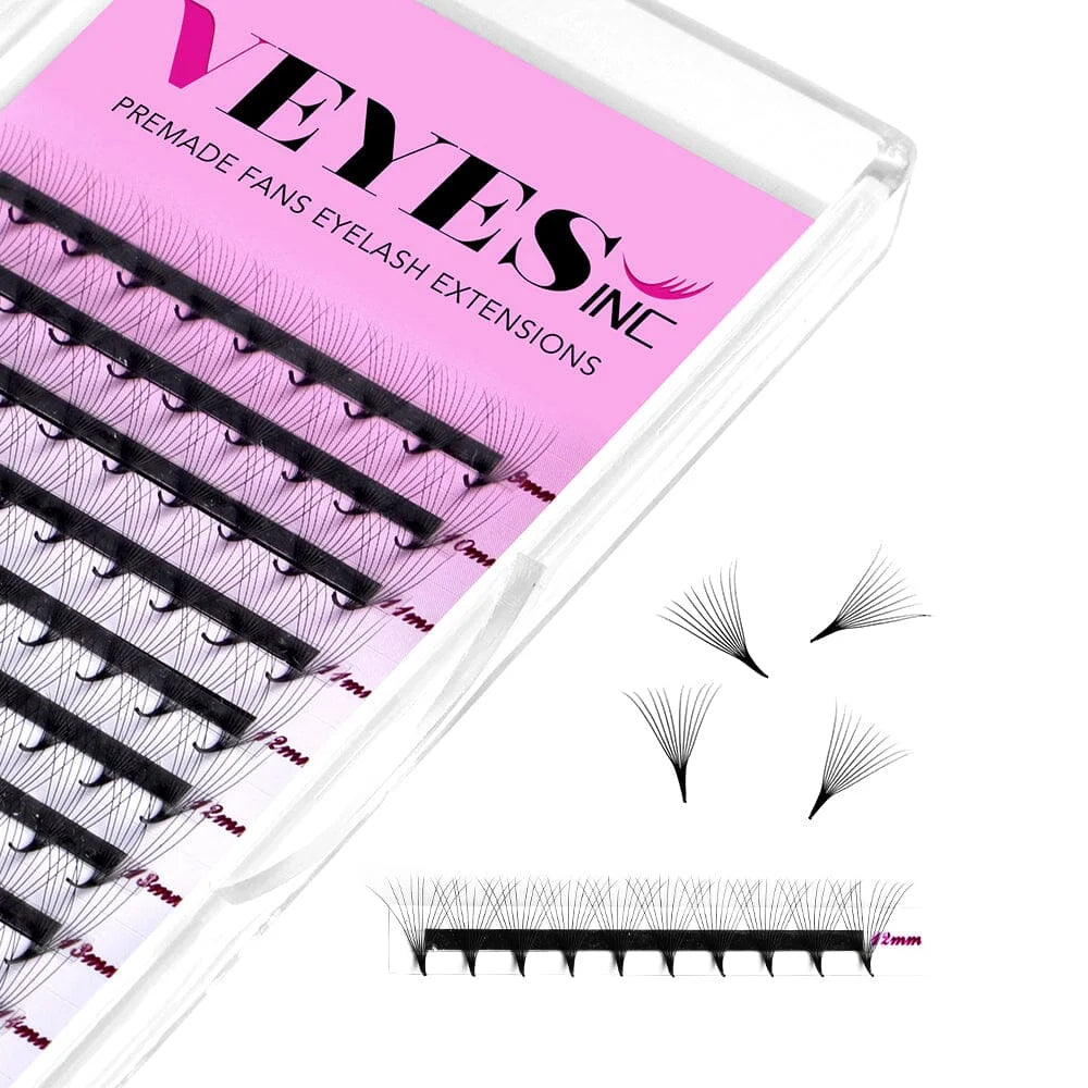 VEYES Professional PBT Brown Eyelash Extensions 3D 4D 5D 7D 10D 12D Russian Volume Fans CD Curl Premade Matte Clover Lashes Long