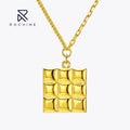 Rochime Laser Double-sided Chocolate Necklace 925 Sterling Silver 18k Gold Plated Jewelry Manufacturing for Women