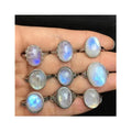 925 Sterling Silver Spiritual  Chakra Crystal Jewelry Blue  Moonstone Ring for Energy Healing and Physical and Mental Balance
