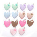 8 Colors Resin Heart Shape Charm for Earring Necklace Pendants DIY Craft Jewelry Making Accessories 21*26mm W350