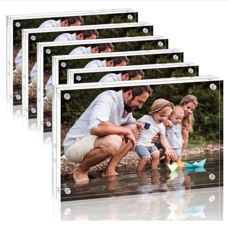 Wholesale 4x6 Inch Clear Double Sided Acrylic Magnetic Desktop Photo Frame
