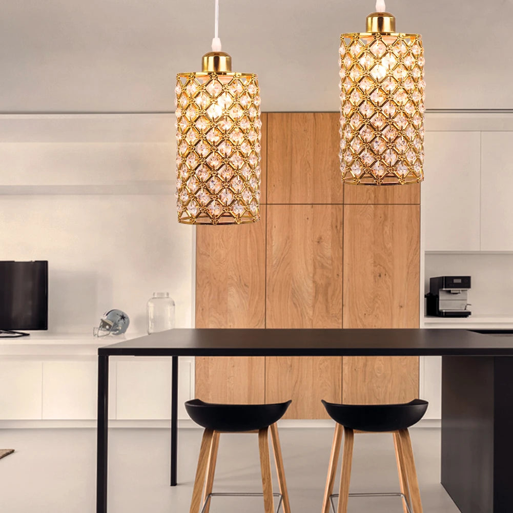 American Design Modern Crystal Chandelier for Living Room Chrome Gold Dining Lamp E26/E27 Bulb Easy Hanging Installation