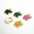 Duyizhao Wholesale White Green Lucky Jade Pendant Jewelry Stainless Steel 18k Gold Elephant Jade Pendant Necklace for Women