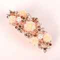 G.T 2022 Factory Price Korean Style Parti Jewelri Rhinestone Acetic Acid Hairpin Black With 5 Flowers and 2 Pearls
