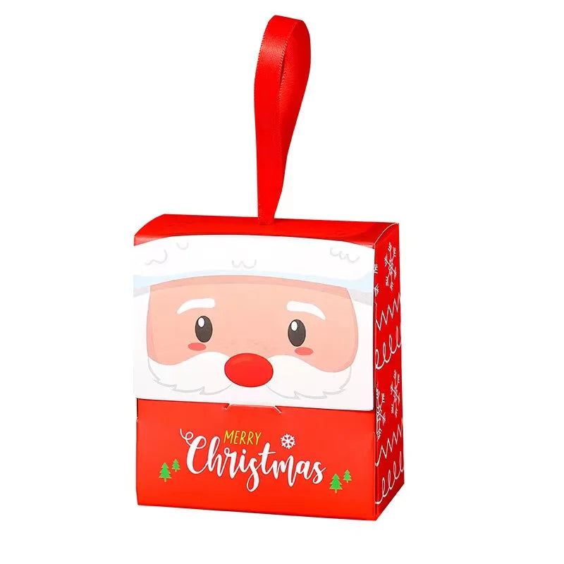 Wholesale in Stock Merry Christmas Paper Box Christmas Eve Candy Biscuit Cookie Paper Packaging Box With Handle