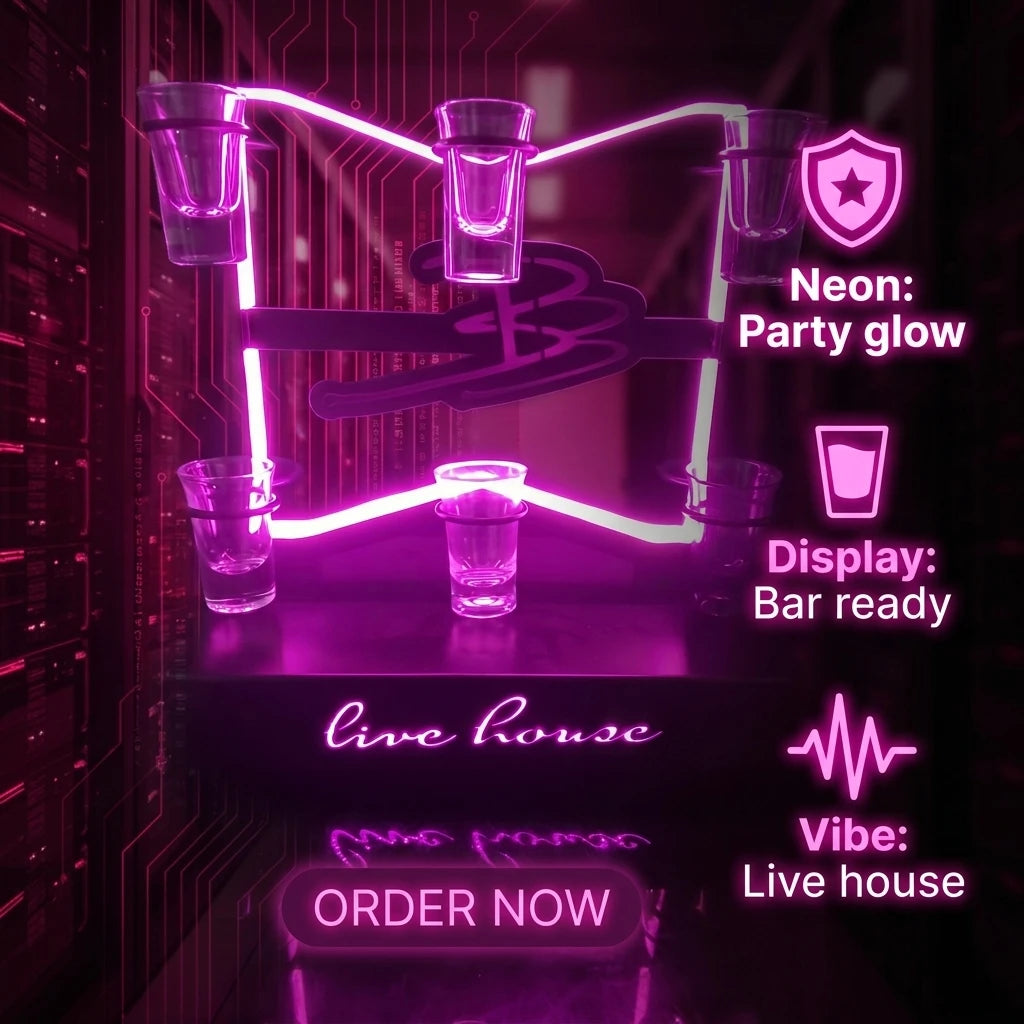 Shefan SF-345 Customized LED Glow-in-the-Dark Foldable Shot Glass & Wine Bottle Display Stand for Nightclub Bar Lounge Parties