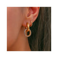 Chunky Micro Insert Shining Zircon Exaggerated Hoop Earrings Non Tarnish 18K Gold Plated Stainless Steel Hypoallergenic Earring