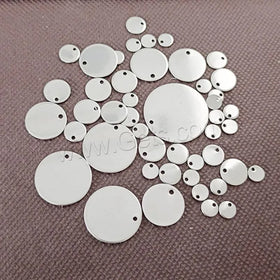 Fashion Jewelry DIY Original Color Unisex Round Stainless Steel Tag Charm Machine Polished Different Size for Choice 1574609