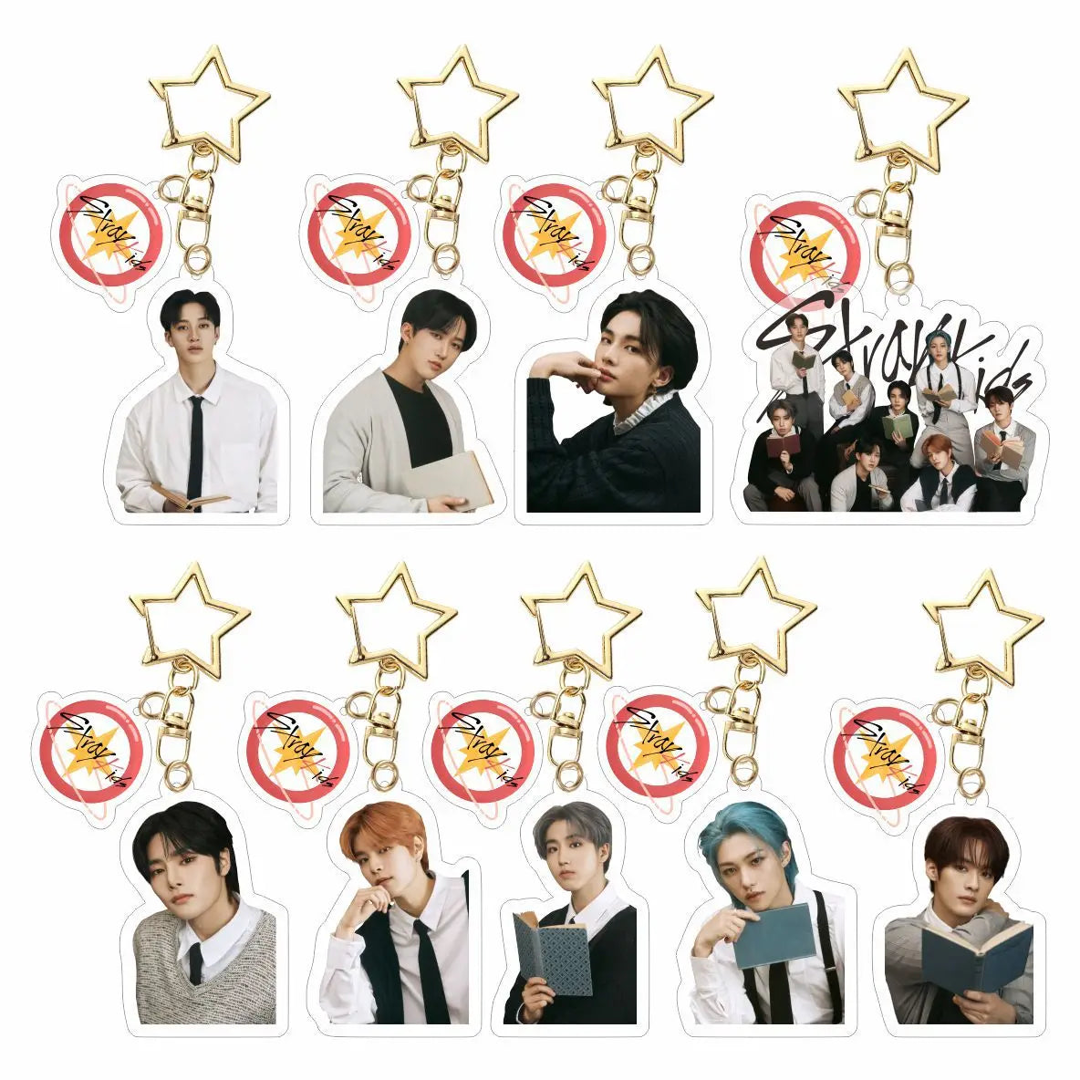 KPOP Stray Kids 2023 Christmas Acrylic Keychains Pendant Bangchan Hyunjin Changbin Keyring Fans Bag Car Key Decorative Gifts