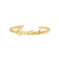 Ranoveo 18K Gold Plated Stainless Steel Cuff Bangle Personalized Tarnish-Free Trendy Mom Bridesmaid Mother's Day Gift MegaBDM