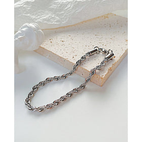 Hip Hop Silver Gold Plated Twist Stainless Steel Chain Bracelet for Men Steel Thin Bracelet Men's Hand Jewelry Chain