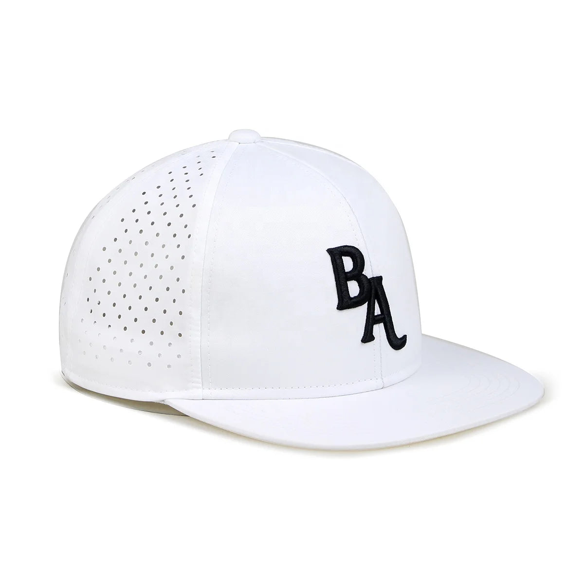 Waterproof Dry Fit Mens Golf Premium Perforated 6 Panel Summer Hydro Flat Bill Gorra Snapback Caps Hats for Golf With Holes