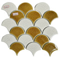 Modern Design Fish Scale Ceramic Mosaic Tile White Yellow Colorful Interior Wall Eco-Friendly Water Resistant Kitchen Bathroom