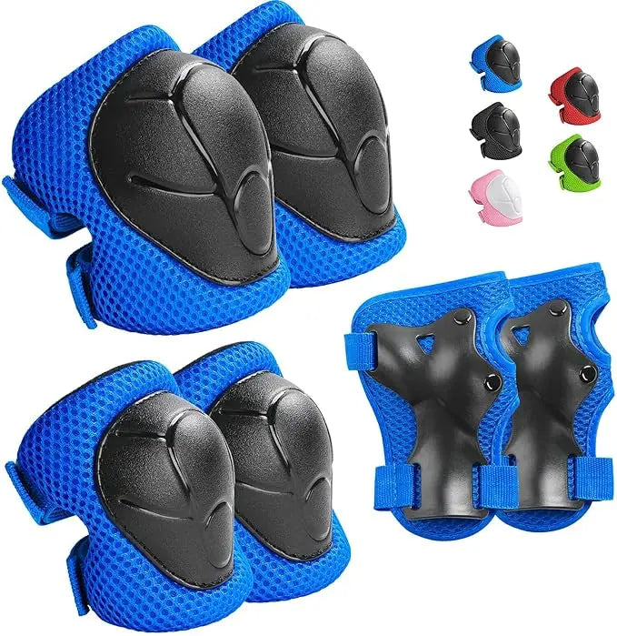 SeeMore Skateboard Roller Skates Cycling Sports Kids Youth Cotton Knee Pad Elbow Pads Guards 6 in 1 Protective Gear Set