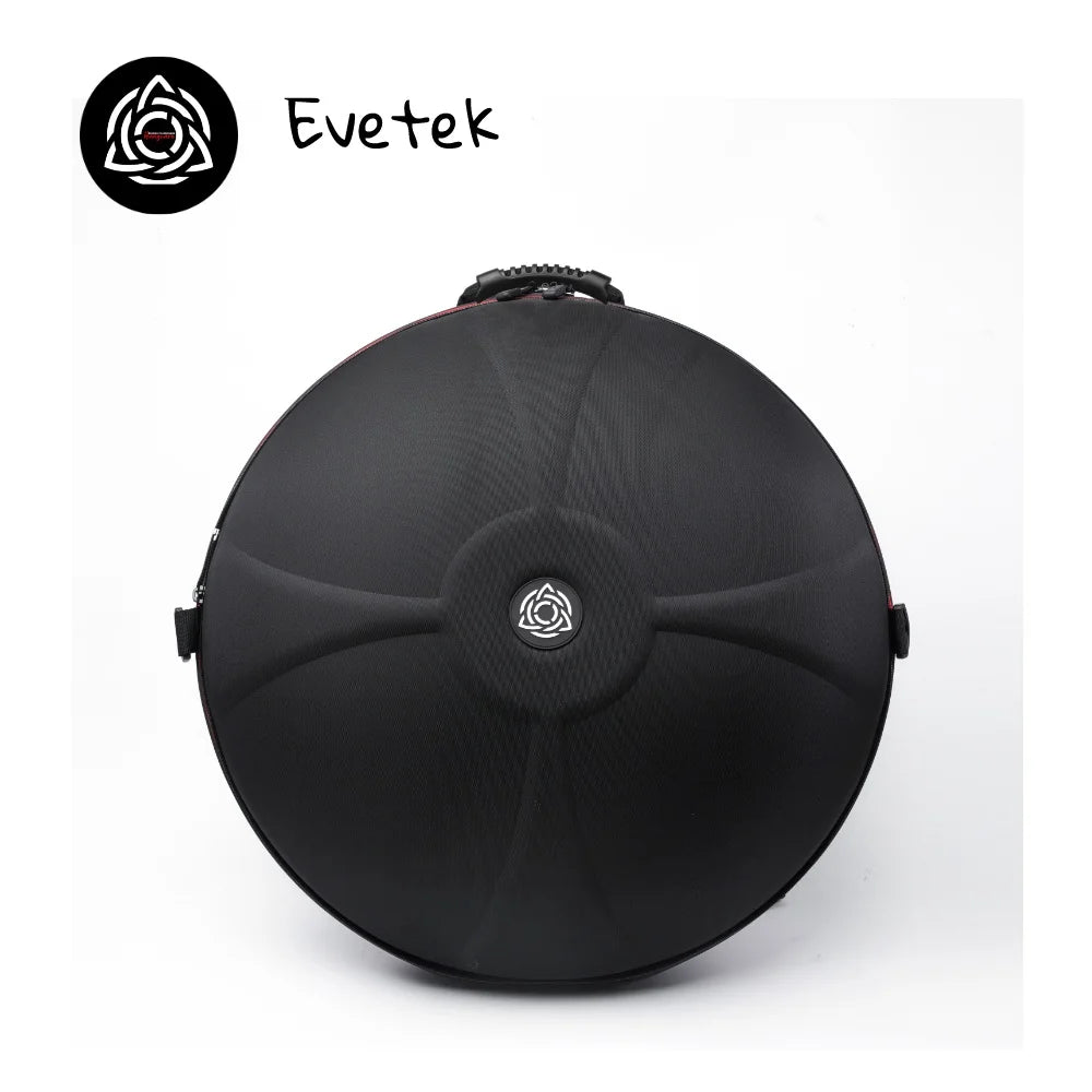 HCT EVETEK Black Handpan Large Foldable Waterproof Hard Case with Eva Foam Padding Gig Bag
