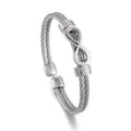 KALEN Unisex Elegant Vintage Stainless Steel Rope Bracelets Cuff Bangles