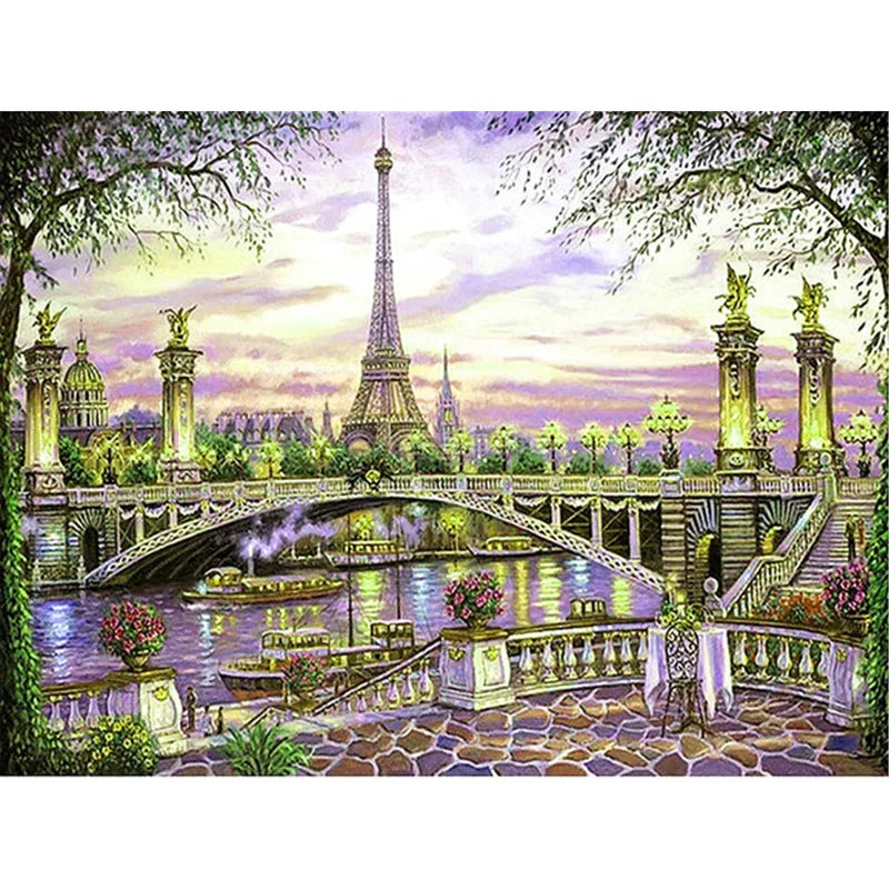 City Landscape Diamond Painting Bridge Wall Painting Full Drill Embroidery Round & Square Diamond Painting Kit