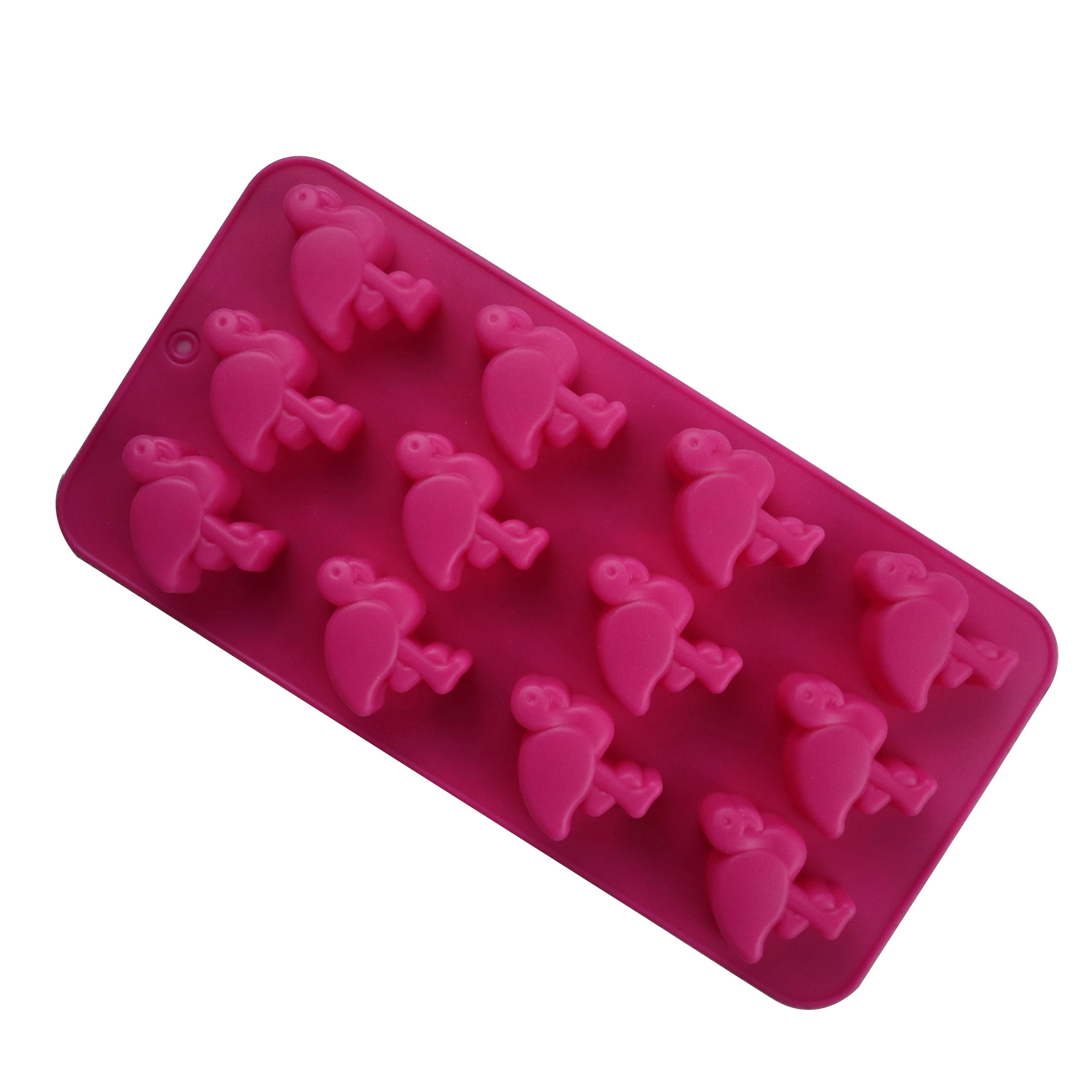 BPA-FREE 12 Cavity Flamingo Animal Birds Silicone Ice Tray Cube Mold Silicone Chocolate Mold