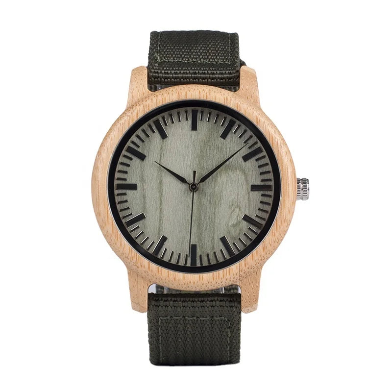 Fast Delivery Hot Selling Cheap Bulk Men's Sport 44mm Nylon Strap Wooden Case Fashion Watches