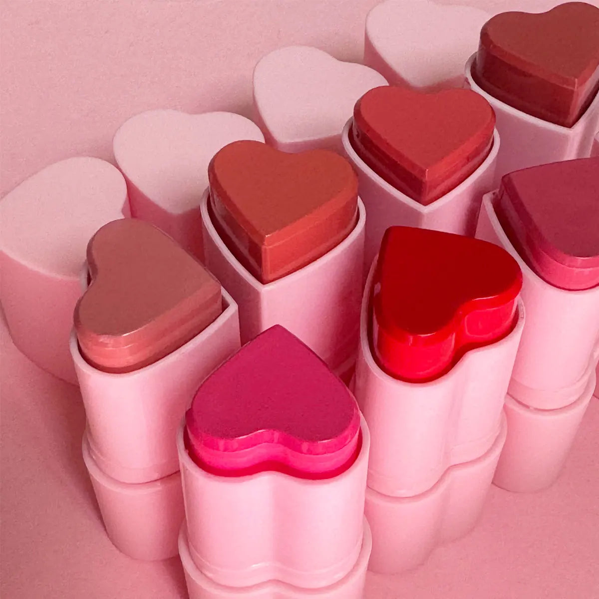 Private Label Heart Blush Stick Pigmented Custom Logo Vegan Cream Cheek Blush Stick