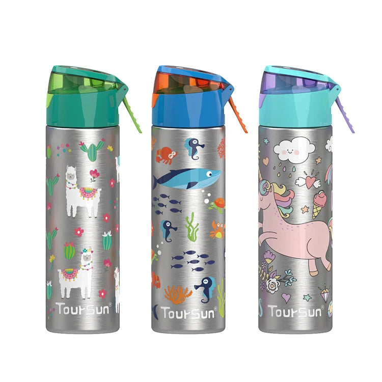 Kids Insulated Water Bottle 18oz Double Wall Stainless Steel Kids Drink Bulk Water Bottle