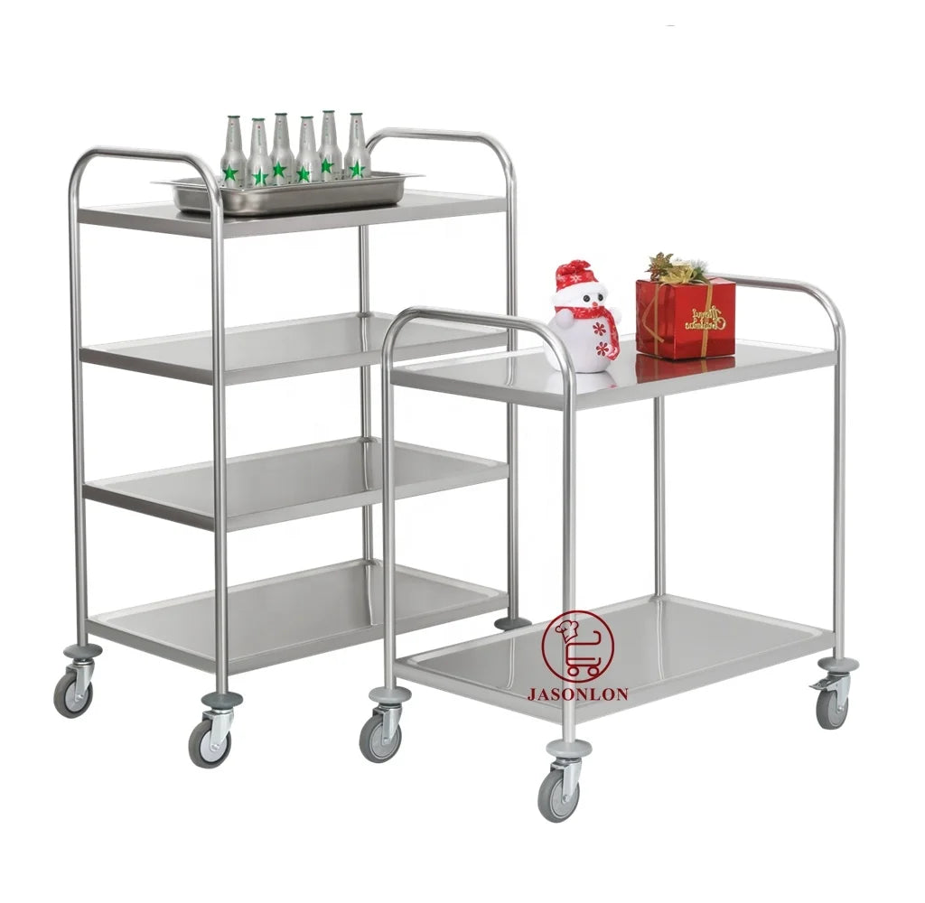 OEM/ODM Stainless Steel Utility Cart with 2/3/4/5 Tiers China Manufacturer for Hotel & Restaurant Supplies